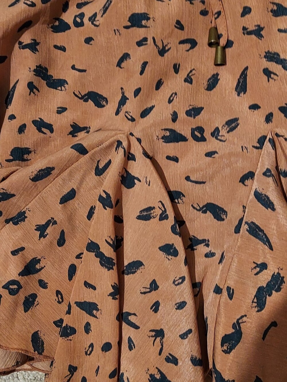 Entro Pleated Ruffle Mini Skirt Skort L Mariah Pull On Black Tan Animal Print - Picture 4 of 9